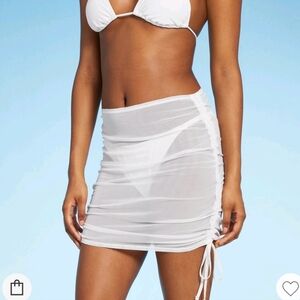 NWT Wild fable mesh drawstring ruched cover up skirt